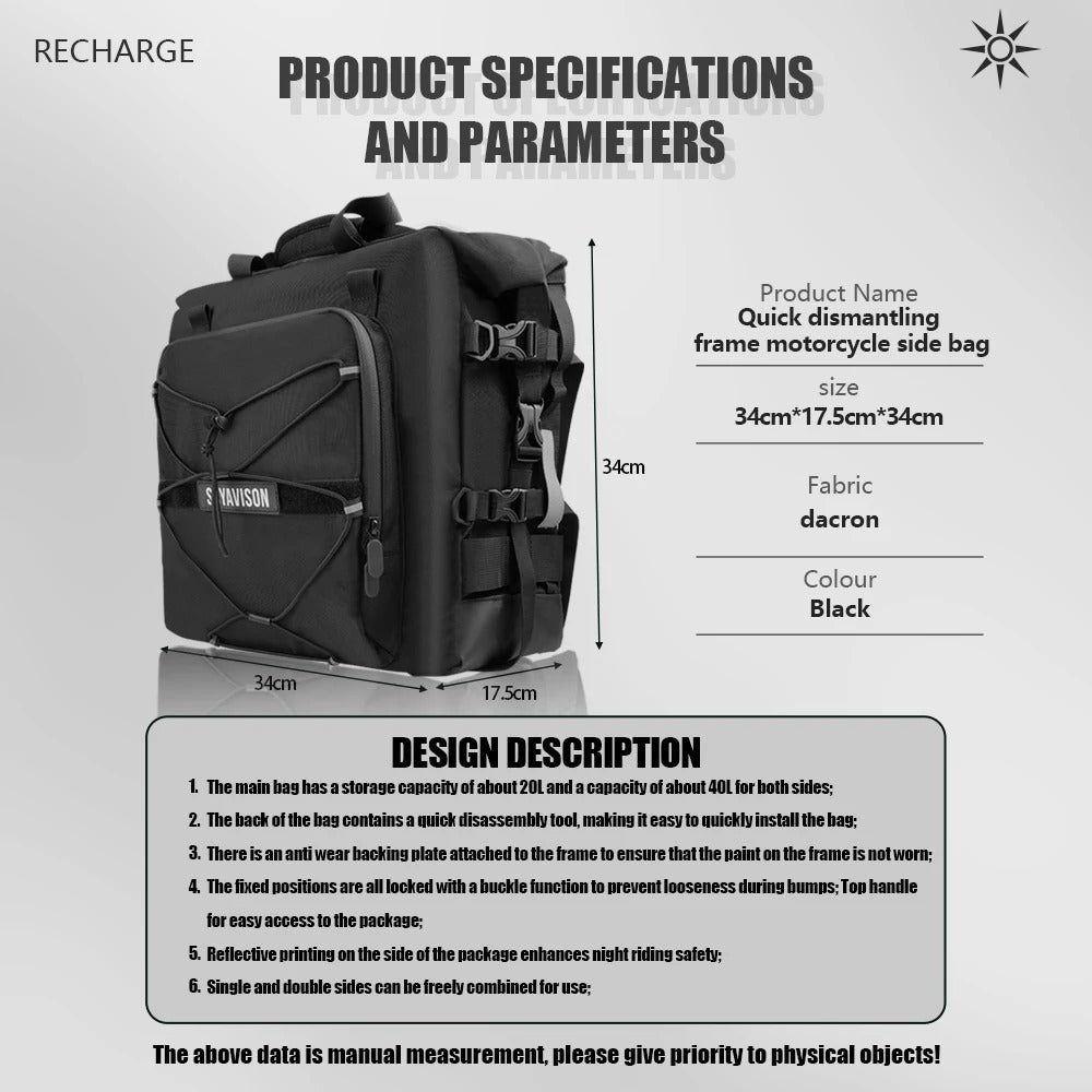 fashion personality 20l motorcycle motor saddle bag