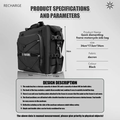 fashion personality 20l motorcycle motor saddle bag