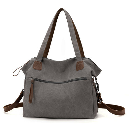 Large Capacity Fashion Casual All-match Retro Canvas Bag For Women