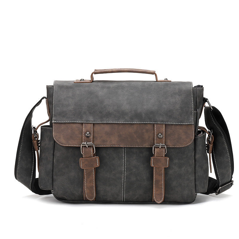 casual pu leather trendy retro mens shoulder bag