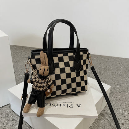 all match houndstooth shoulder portable messenger bag