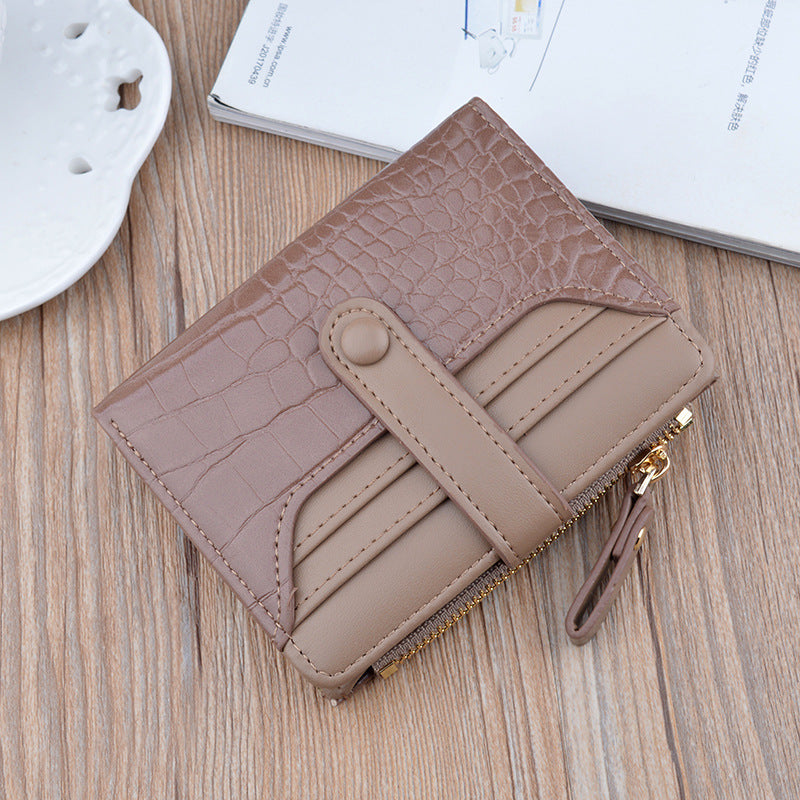 fashion zipper hasp leather wallet card holder