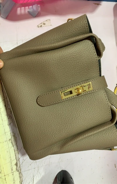 Retro Shoulder Messenger Bag Textured Portable Bucket Bag