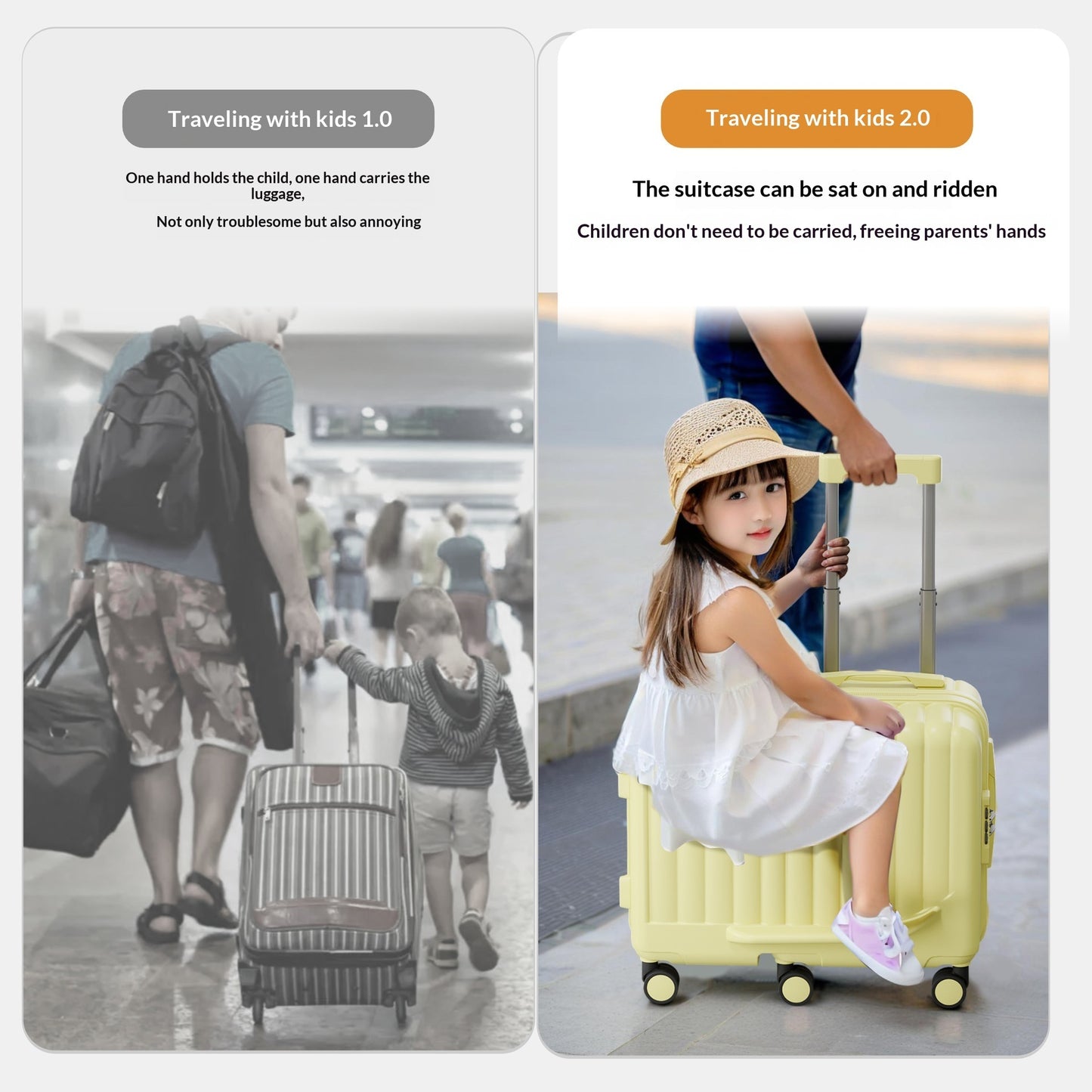 Small Ride-on Kids Suitcase For Boys And Girls