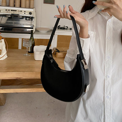 handbag crescent metal buckle small round bag women