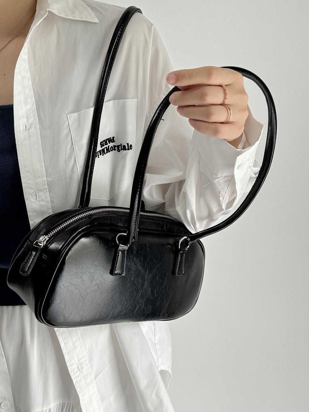 ballet style bow portable silver bag