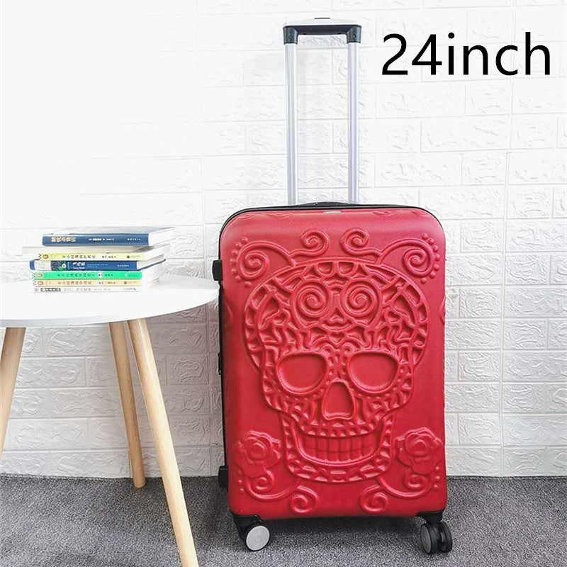 skull scratch resistant frosted trolley case