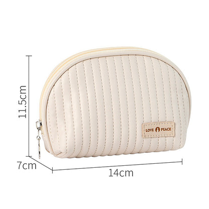 round cake cosmetic bag cosmetic bag cute travel organizer pouch set for women pu leather waterproof wash bag large capacity advanced feeling portable cosmetic bag
