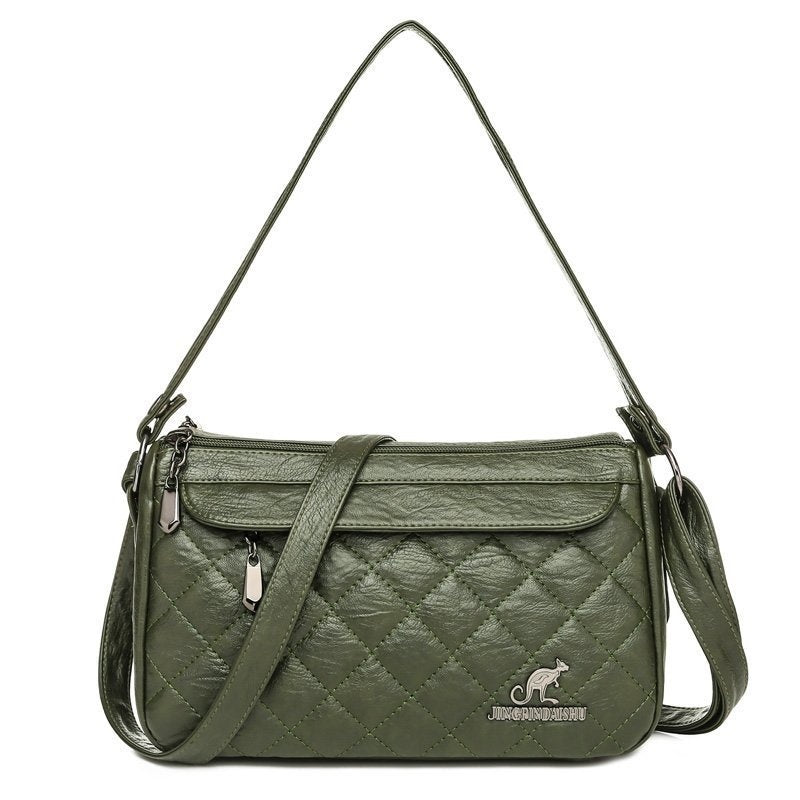 pu soft leather textured crossbody bag