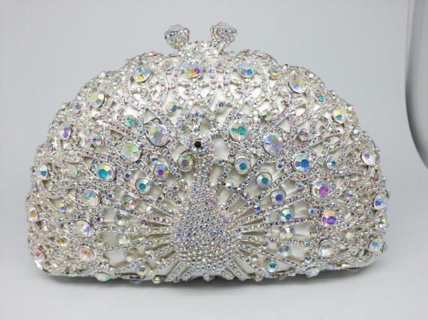 peacock dinner bag rhinestone clutch lady