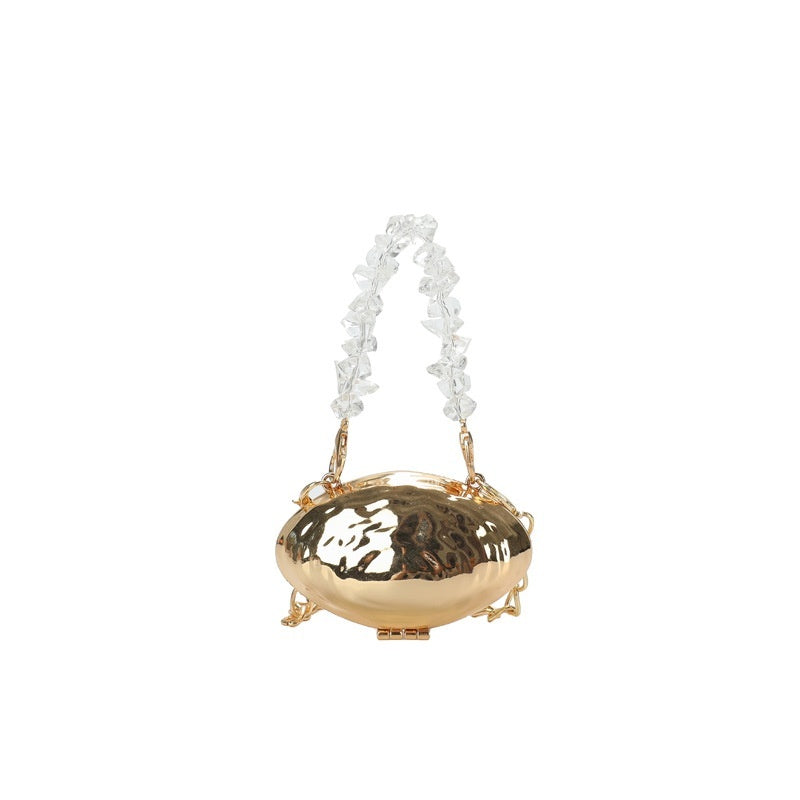 egg shell dinner party one shoulder crossbody chain womens bag