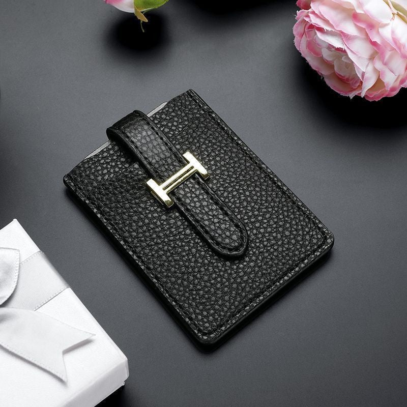 leather card holder pull out card holder thin women