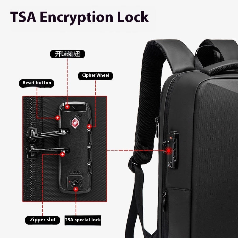 mens backpack security lock backpack business