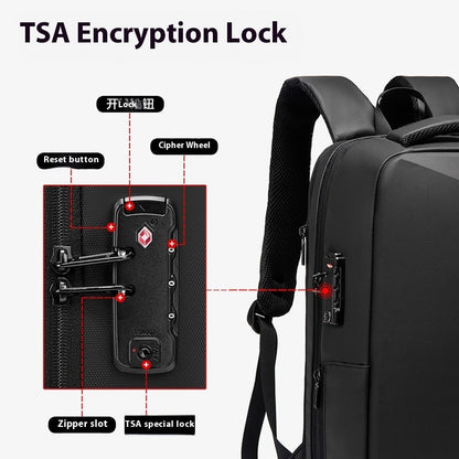 mens backpack security lock backpack business