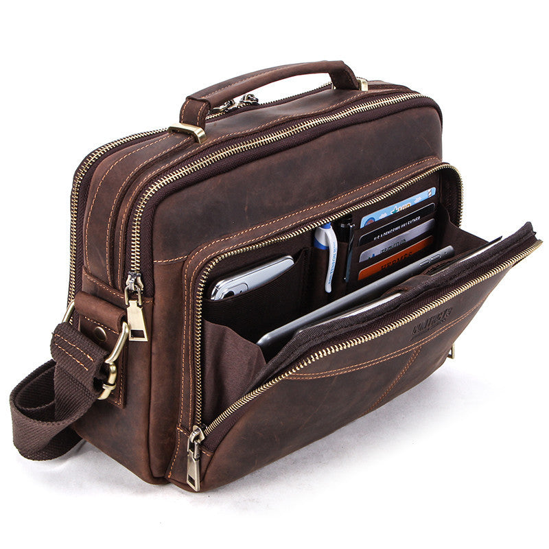 multifunctional leather mens bag