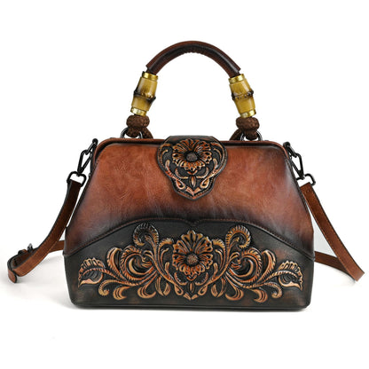 retro embossing hand rub color handbag crossbody clip bag