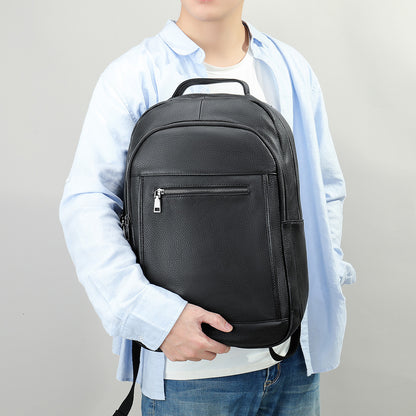 head layer cowhide backpack for men with large capacity