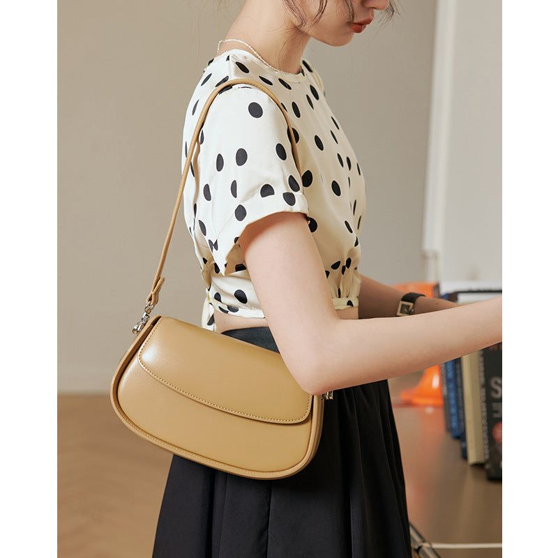 fashion underarm bag saddle bag crossbody genuine leather bag