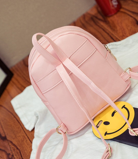 spring and summer new womens bag retro fashion backpack korean version of the bow student bag travel backpack