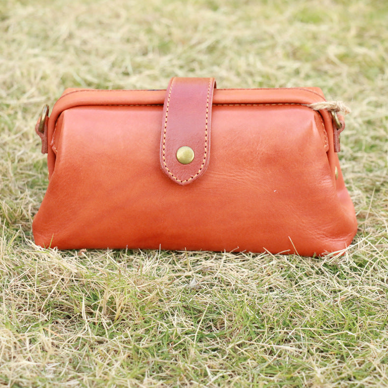 vegetable tanned leather casual retro ladies leather shoulder bag