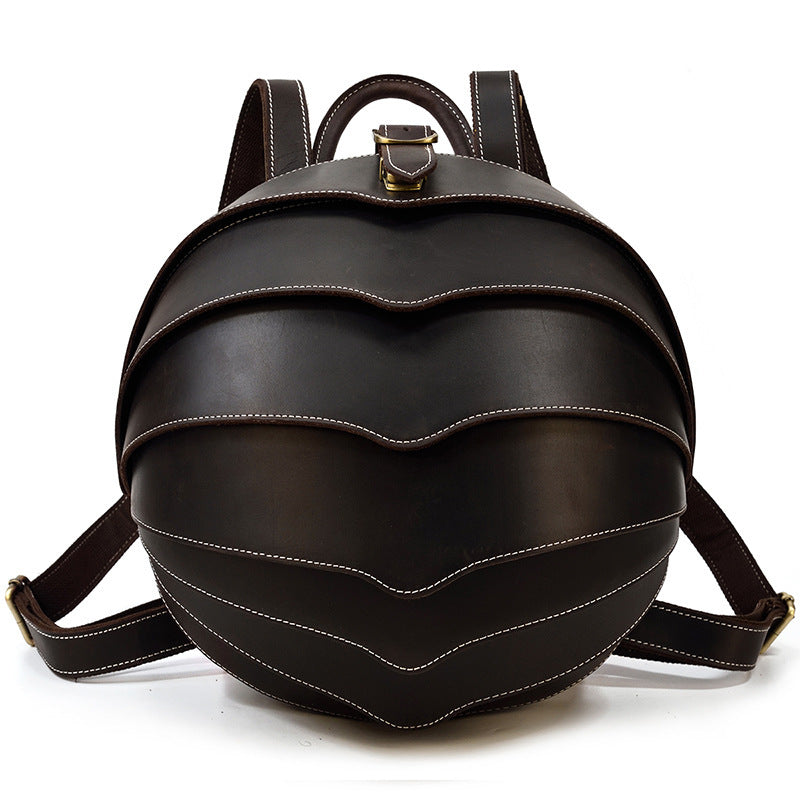 vintage leather creative backpack personality beetle