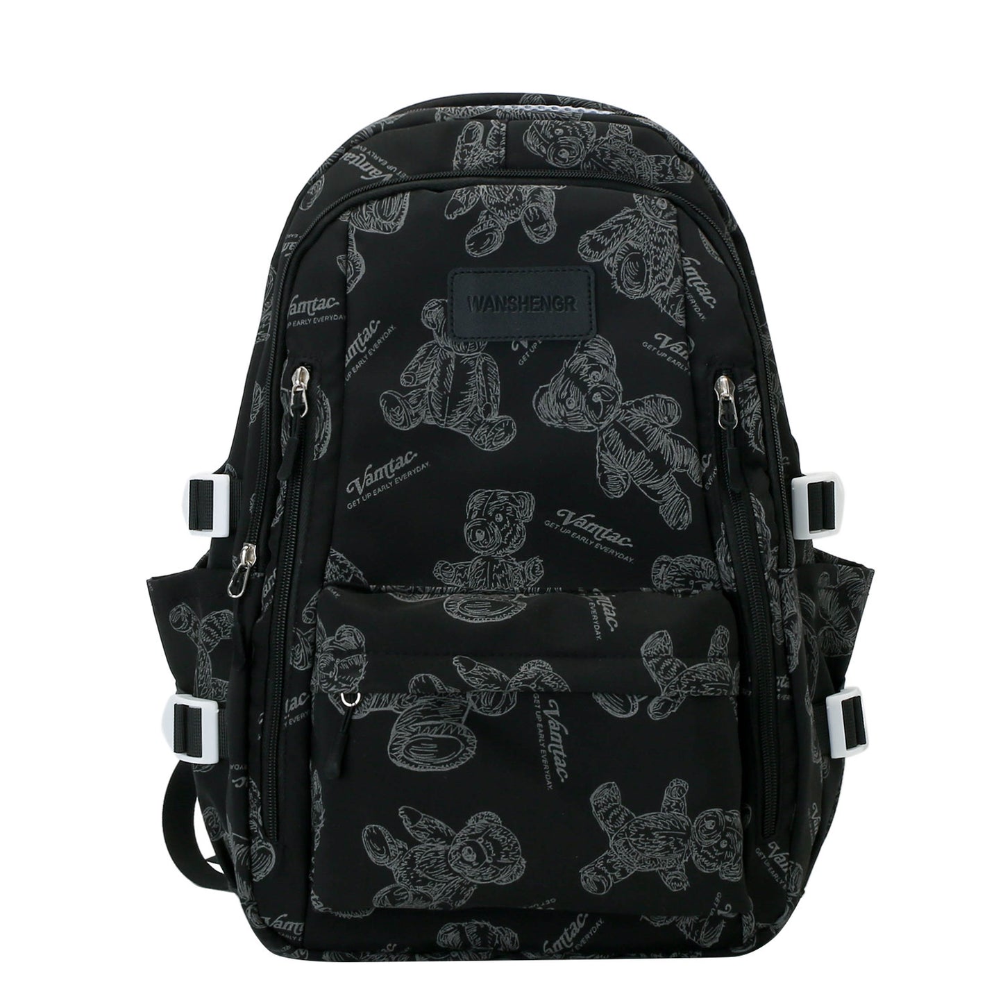 cute bears print backpack fashion versatile large capacity travel bags women junior high school students schoolbag girls campus bag