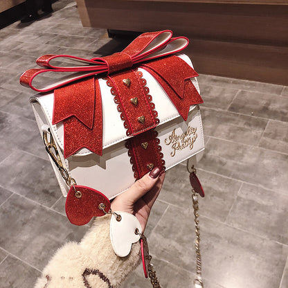 japanese love bow diagonal shoulder bag