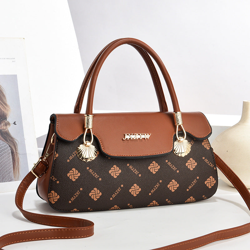 large capacity fashion printed casual simple handbag womens cross body bag