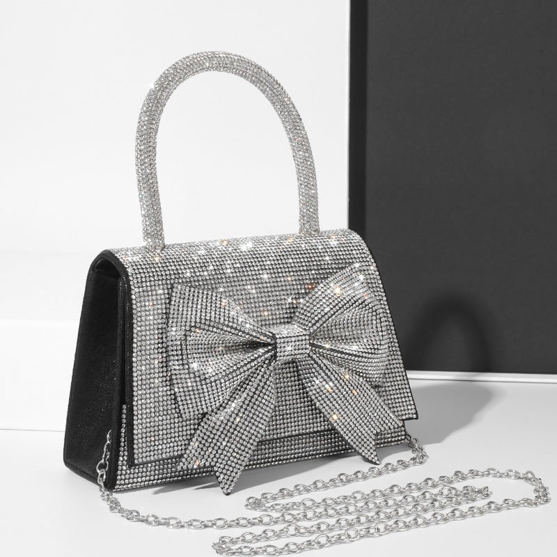 new light luxury full diamond bow handbag