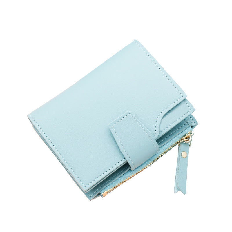 short multiple card slots womens wallet with zipper