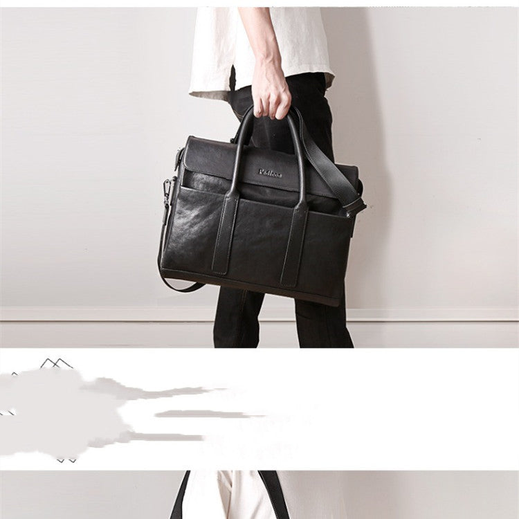leather work business briefcase man
