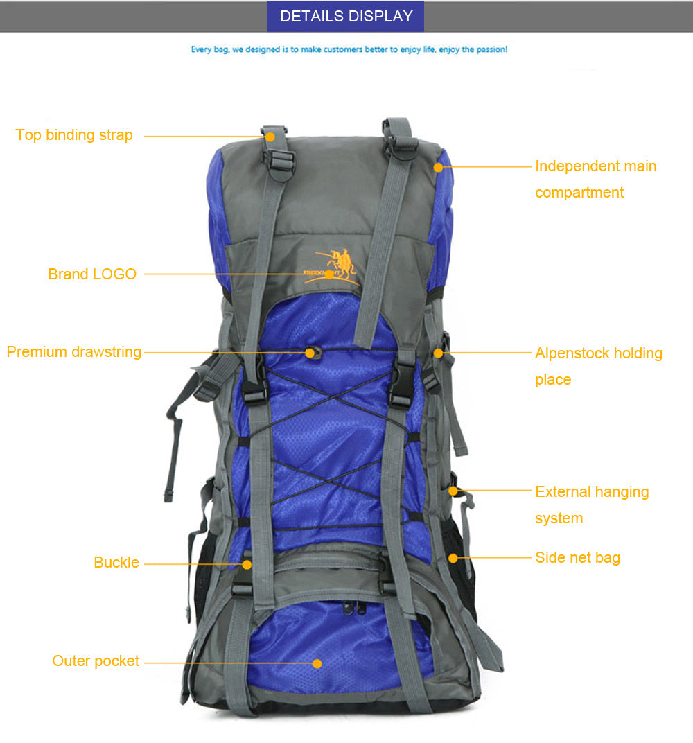 extra large outdoor 60l travel backpack