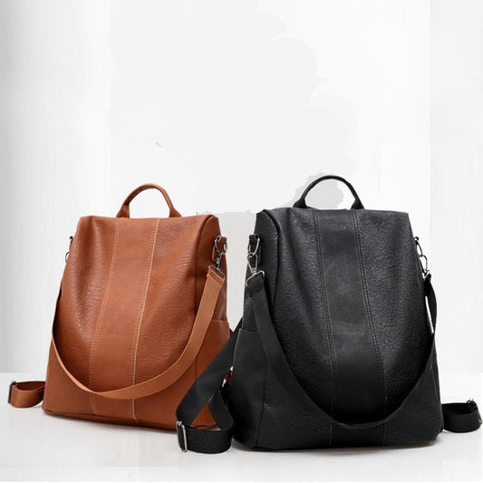 womens solid color large capacity backpack