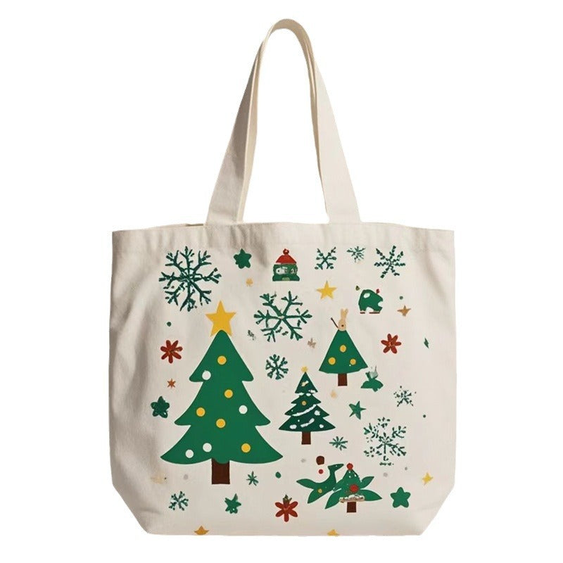 santa claus gift christmas eve portable canvas bag