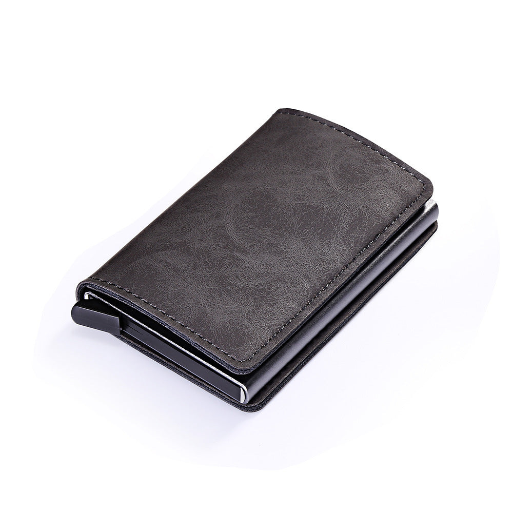 rifd security and anti theft automatic leather card case