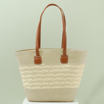 south korea vacation style raffia woven bag large capacity totes