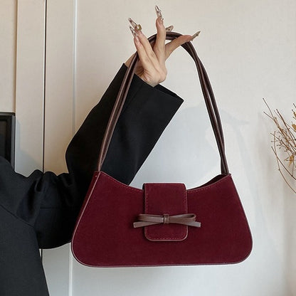 High-end, Solid-color, Niche-design, Textured, Fashionable, Commuter-style Women's Shoulder Bag