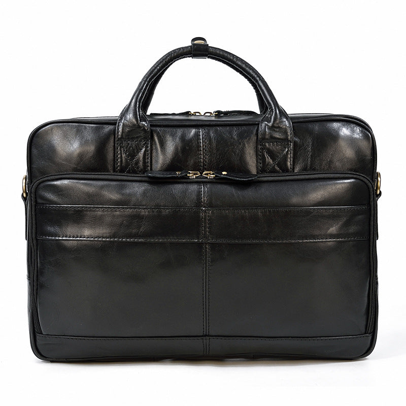 mens first layer cowhide portable briefcase