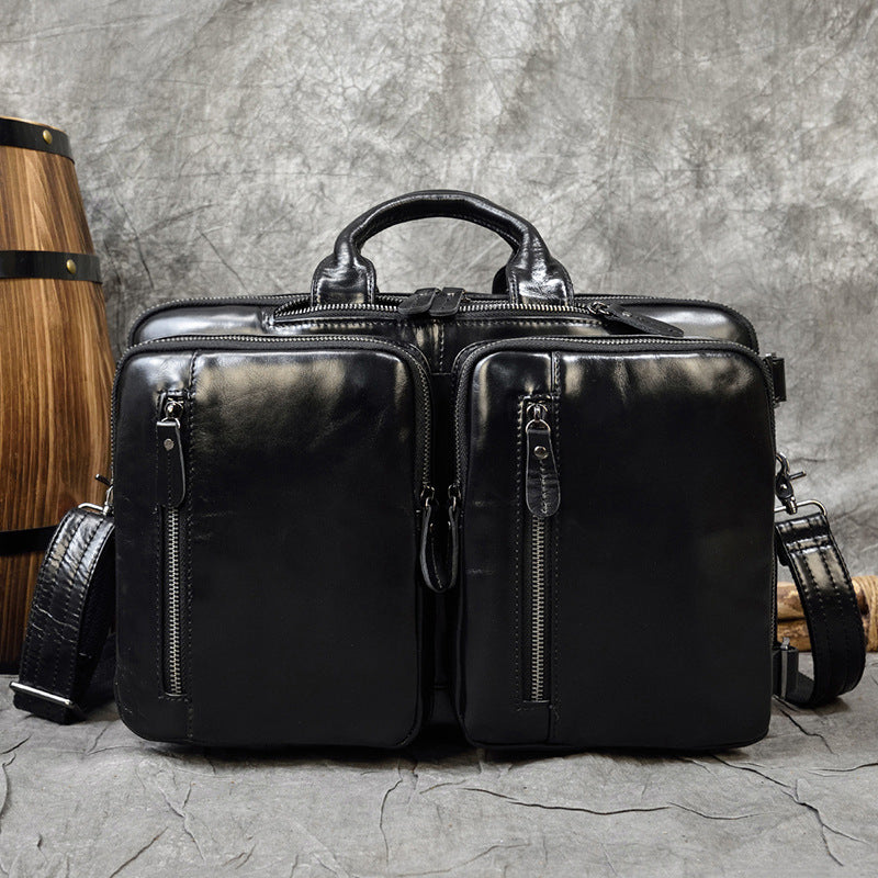 mens fashion personality leather business briefcase