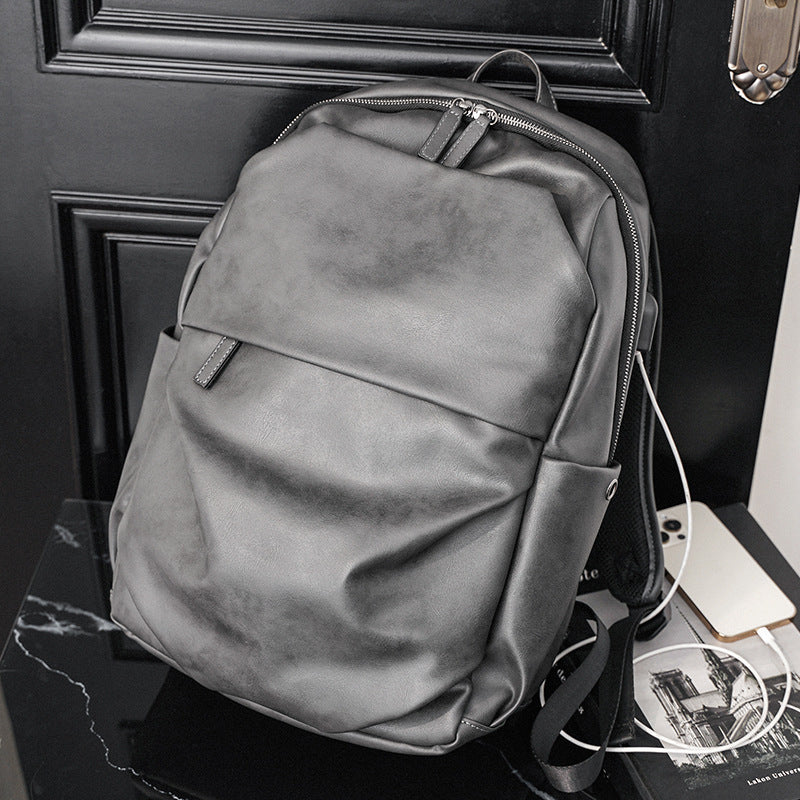 simple gray mens backpack computer travel