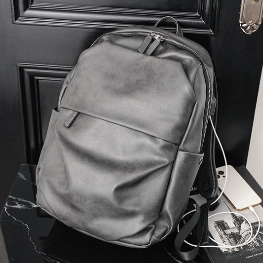 simple gray mens backpack computer travel