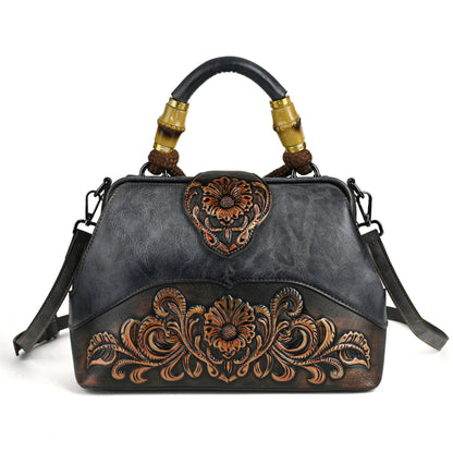 retro embossing hand rub color handbag crossbody clip bag