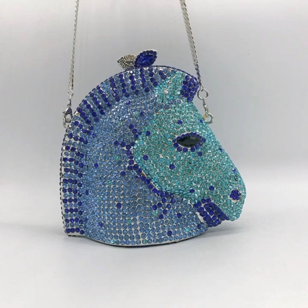 horse head diamond inlaid dinner bag jewel bag banquet