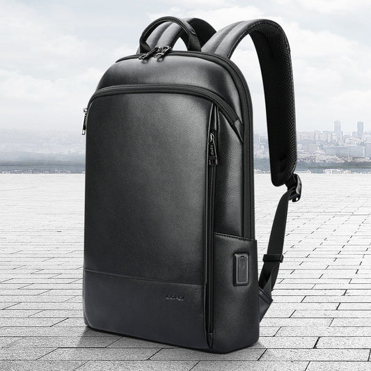 mens fashion new backpack high end genuine leather