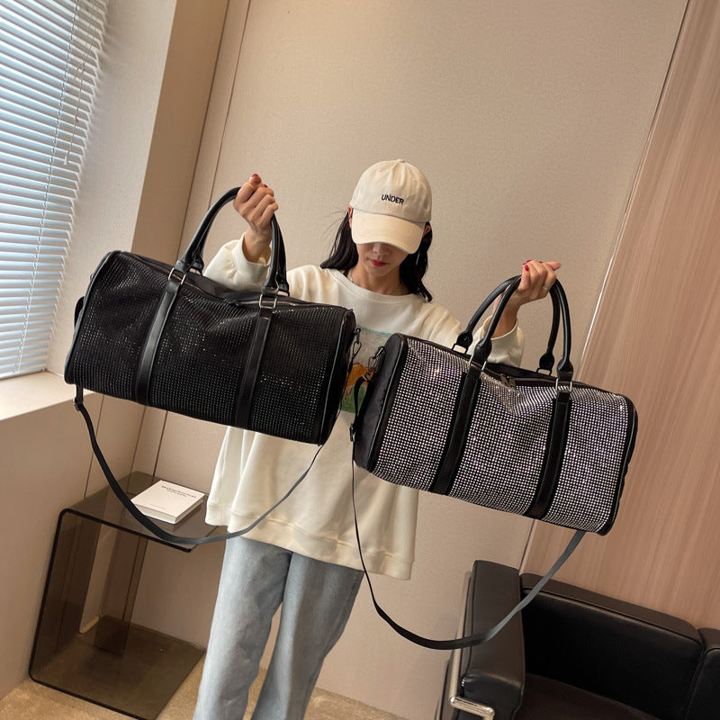 womens korean style rhinestone large capacity travel bag