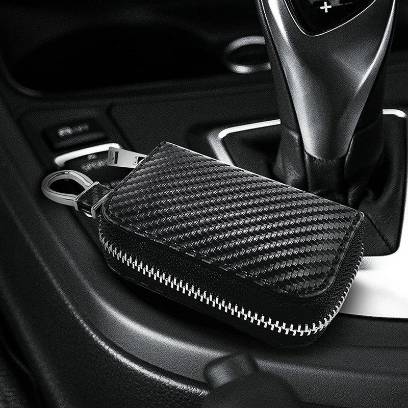 car shield zipper carbon fiber keys box