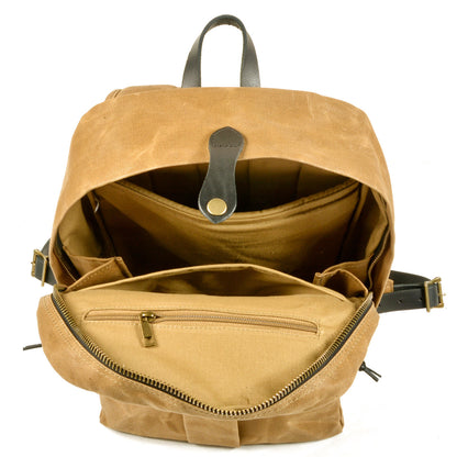 retro outdoor large capacity canvas stitching backpack