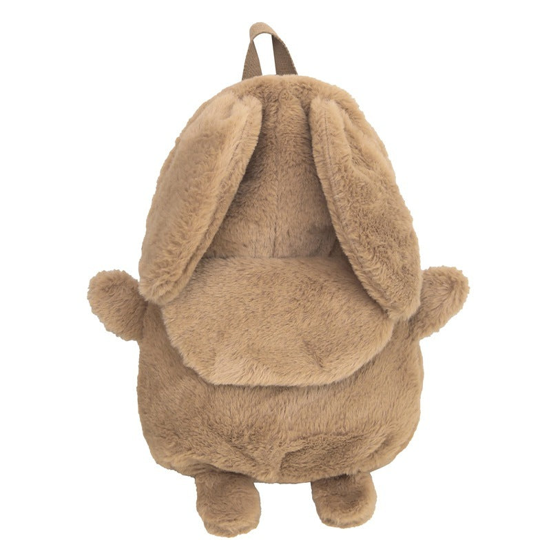 Autumn And Winter Plush Backpack With Large Capacity