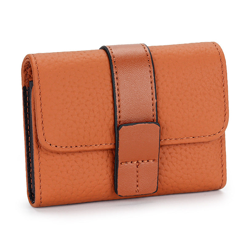 womens leather card holder small exquisite high end multiple card slots