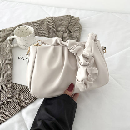 Fashionable Pleated Cloud Casual Fashionable Simple Texture Underarm Shoulder Bag